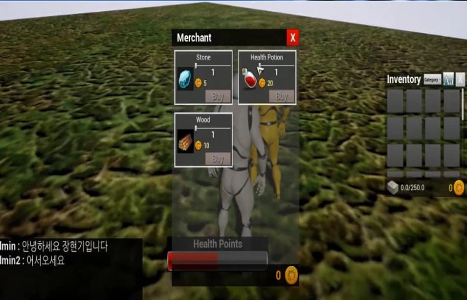 Unreal Engine 4 MMORPG 프로젝트 실행 화면